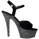 Musta 15 cm KISS-209MG Glitter Platform Korkokengill