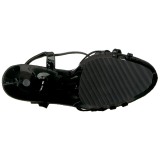 Musta 15 cm Pleaser DELIGHT-613 Korkeakorkoiset platform sandaletit