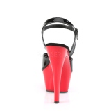 Musta 15 cm Pleaser KISS-209 Punaiset Platform Korkosandaalit