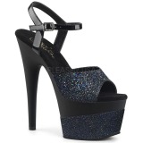 Musta 18 cm ADORE-709-2G glitter platform sandaalit naisten