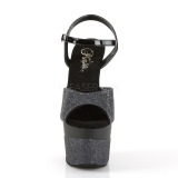 Musta 18 cm ADORE-709-2G glitter platform sandaalit naisten