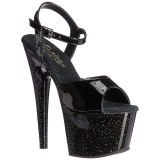 Musta 18 cm ADORE-709MG glitter platform korkokengt naisten