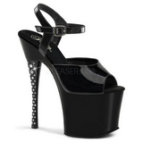 Musta 18 cm DIAMOND-709 Kimaltelevia Kiviä naisten kengät korkeat