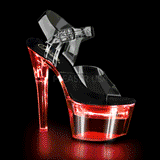 Musta 18 cm FLASHDANCE-708 strippari kengt tankotanssi sandaletit LED hehkulamppu