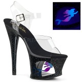 Musta 18 cm MOON-708MER Neon platform korkokengt naisten