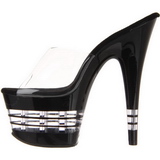 Musta 18 cm Pleaser ADORE-701LN Korkeakorkoiset Muulit Kengät