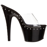 Musta 18 cm Pleaser ADORE-701LS Puukengt Platform