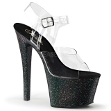 Musta 18 cm Pleaser SKY-308MG glitter platform korkokengt naisten