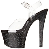 Musta 18 cm Pleaser SKY-308MG glitter platform korkokengt naisten