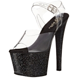 Musta 18 cm Pleaser SKY-308MG glitter platform korkokengt naisten