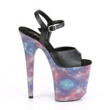 Musta 20 cm FLAMINGO-809REFL Platform korkeakorkoiset sandaalit