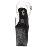 Musta 20 cm Pleaser FLAMINGO-808MG kimallus platform korkokengt naisten