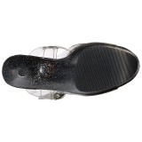 Musta 20 cm Pleaser FLAMINGO-808MG kimallus platform korkokengt naisten