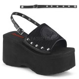 Musta 9 cm Demonia FUNN-32 lolita emo sandaalit platform
