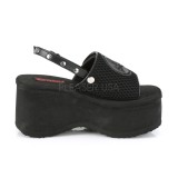 Musta 9 cm DemoniaCult FUNN-32 lolita emo sandaalit platform