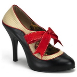 Musta Beiget 11,5 cm rockabilly TEMPT-27 naisten kengät korkeat korko