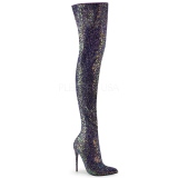 Musta Glitter 13 cm COURTLY-3015 Pleaser Ylipolvensaappaat
