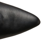 Musta Keinonahka 10 cm CLASSIQUE-3011 korolliset ylipolvensaappaat