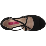 Musta Keinonahka 10 cm DREAM-412 suuret koot sandaalit naisten