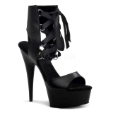 Musta Keinonahka 15 cm DELIGHT-600-14 pleaser korkosandaalit platform