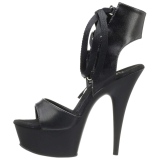 Musta Keinonahka 15 cm DELIGHT-600-14 pleaser korkosandaalit platform