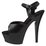 Musta Keinonahka 15 cm Pleaser KISS-209 Platform Korkokengill