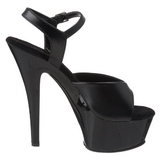 Musta Keinonahka 15 cm Pleaser KISS-209 Platform Korkokengill