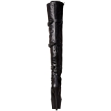 Musta Keinonahka 18 cm ADORE-3028 korokepohja pitkät saappaat