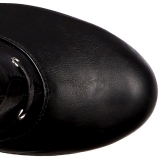 Musta Keinonahka 18 cm ADORE-3028 korokepohja pitkät saappaat