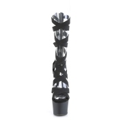 Musta Keinonahka 18 cm ADORE-700-48 korokepohja korkokengt nilkkaremmill
