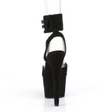 Musta Keinonahka 18 cm ADORE-791FS korokepohja korkokengt nilkkaremmill