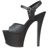 Musta Keinonahka 18 cm Pleaser SKY-309 Platform Korkokengill