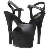 Musta Keinonahka 18 cm Pleaser SKY-309 Platform Korkokengill