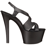 Musta Keinonahka 18 cm Pleaser SKY-330 Platform Korkokengill