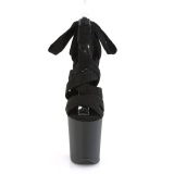 Musta Keinonahka 20 cm FLAMINGO-876 korokepohja korkokengt nilkkaremmill