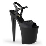 Musta Keinonahka 20 cm Pleaser XTREME-809 Korkosandaalit Platform