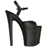 Musta Keinonahka 20 cm Pleaser XTREME-809 Korkosandaalit Platform