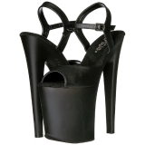 Musta Keinonahka 20 cm Pleaser XTREME-809 Korkosandaalit Platform