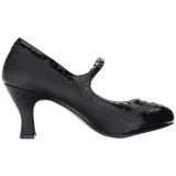 Musta Keinonahka 7,5 cm JENNA-06 suuret koot avokkaat kengät