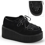 Musta Keinonahka CREEPER-216 Platform Creepers Kengt Naisten