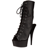 Musta Keinonahkaiset 15,5 cm DELIGHT-1016 Avoin Krki Platform Nilkkurit