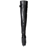 Musta Keinonahkaiset 15 cm DELIGHT-3025 korokepohja pitkt saappaat