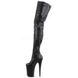 Musta Keinonahkaiset 23 cm PLEASER INFINITY-4000 Pitkt Saappaat Platform