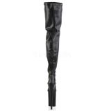 Musta Keinonahkaiset 23 cm PLEASER INFINITY-4000 Pitkt Saappaat Platform