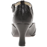 Musta Keinonahkaiset 7,5 cm retro vintage FLAPPER-26 Naisten kengt avokkaat