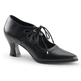 Musta Keinonahkaiset 7 cm retro vintage VICTORIAN-03 Naisten kengät avokkaat