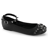 Musta Keinonahkaiset STAR-23 gootti ballerina kengät matalat kengät