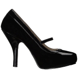 Musta Kiiltonahka 11,5 cm PINUP-01 suuret koot avokkaat kengät