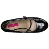Musta Kiiltonahka 11,5 cm PINUP-01 suuret koot avokkaat kengät