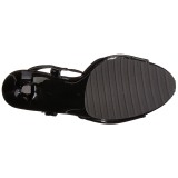 Musta Kiiltonahka 12 cm FLAIR-409 Naisten Sandaletit Korkea